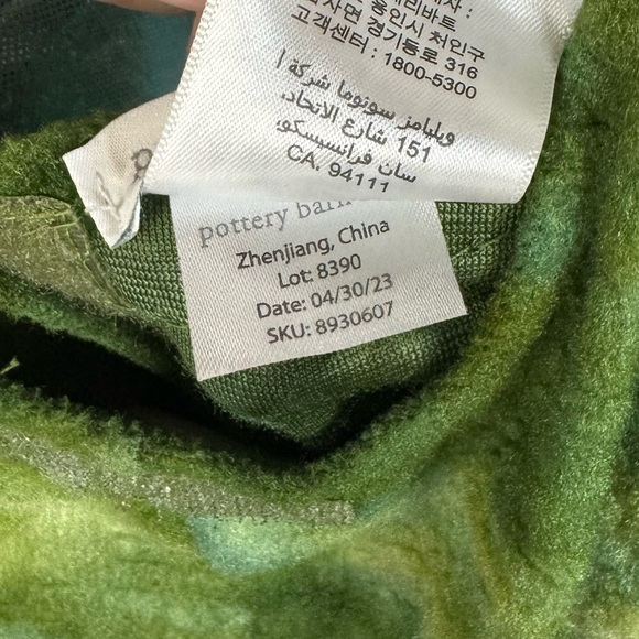 Pottery Barn Kids Green T-Rex Light Up Halloween Costume 4-6 - Picture 11 of 11